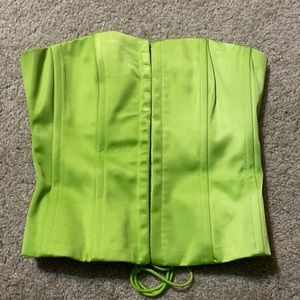 Lime green Guizio Satin Corset